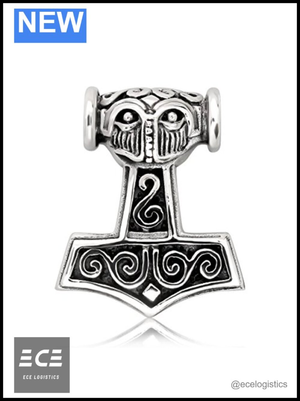 Sterling Silver 925 Thor Hammer Mjolnir Pendant Necklace